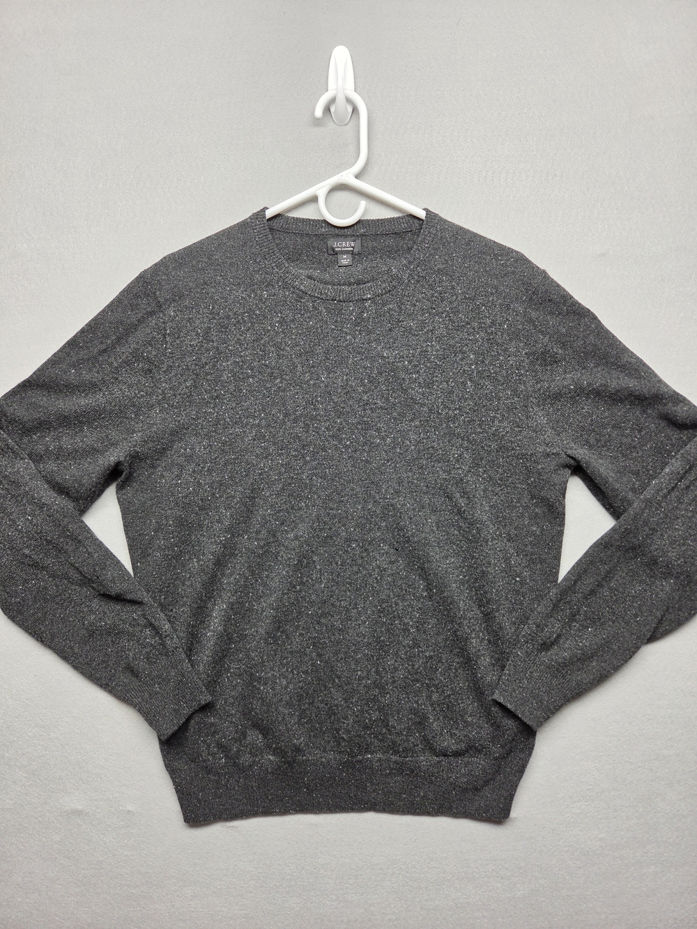 J. Crew Cashmere Men's Dark Heather Gray Crewneck Sweater